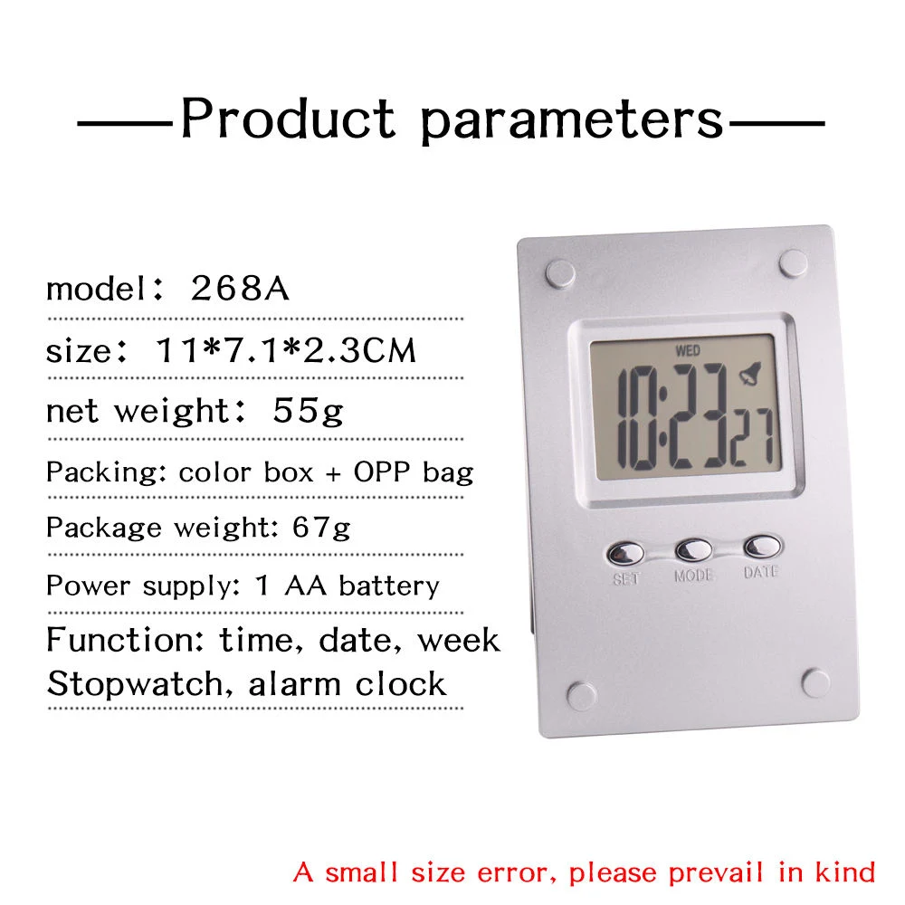 Cheap Small Electronic LCD Bike Mini Car Clock with Date Display 268