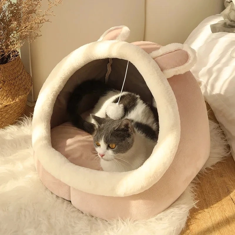 Warm Pet Basket Cushion Small Dog House Cat Bed